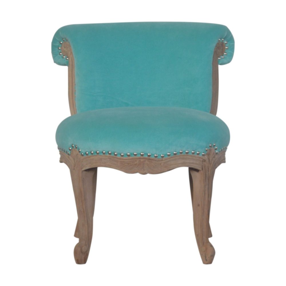 Canada Aqua Velvet Studded Chair Suppliers