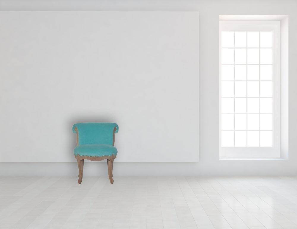 Aqua Velvet Studded Chair - Image 11