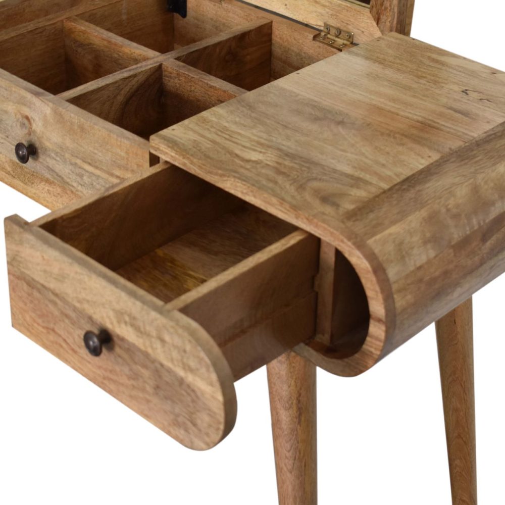 Oak-ish Round Dressing Table - Image 9