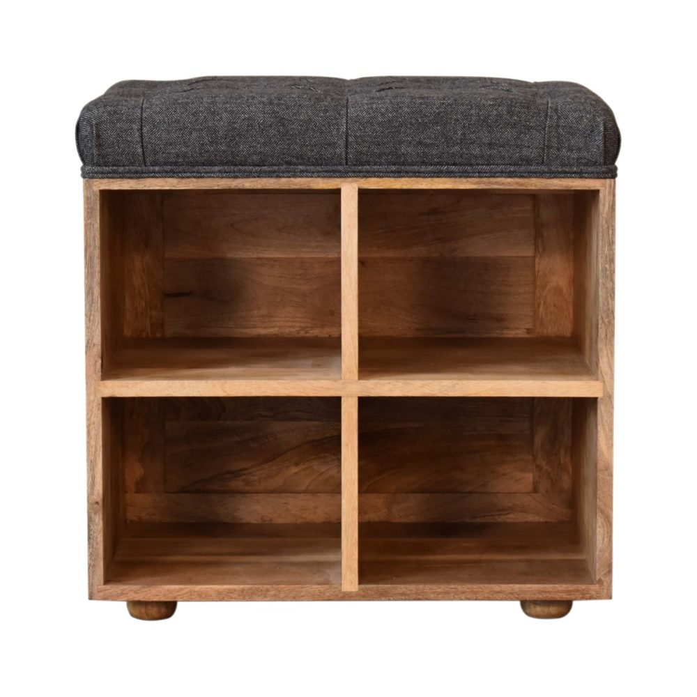 Mini Black Shoe Storage Footstool - Image 2
