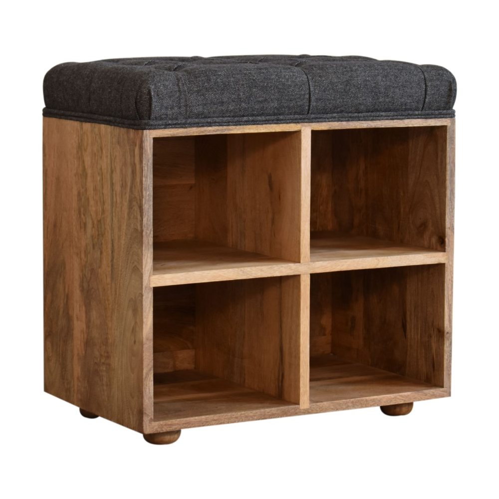 Mini Black Shoe Storage Footstool - Image 4