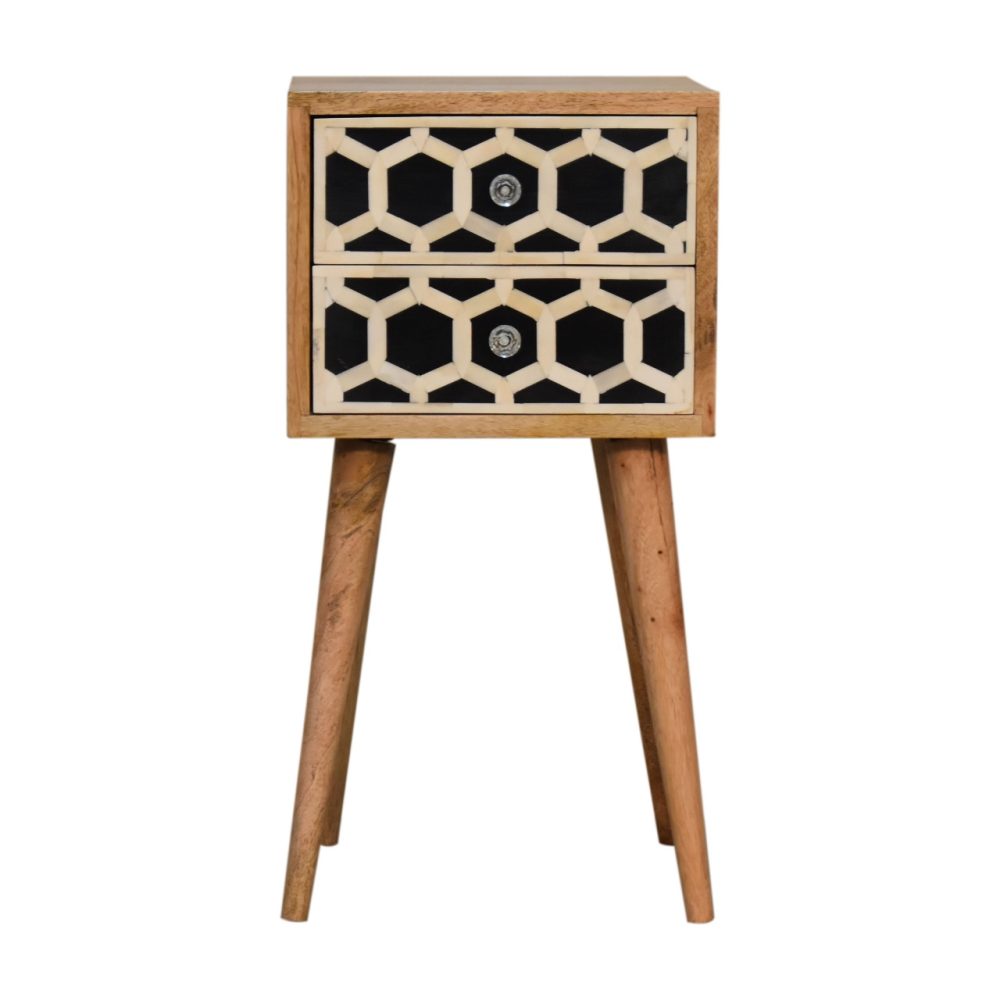 Mini Bone Inlay 2 Drawer Nightsand - Image 2