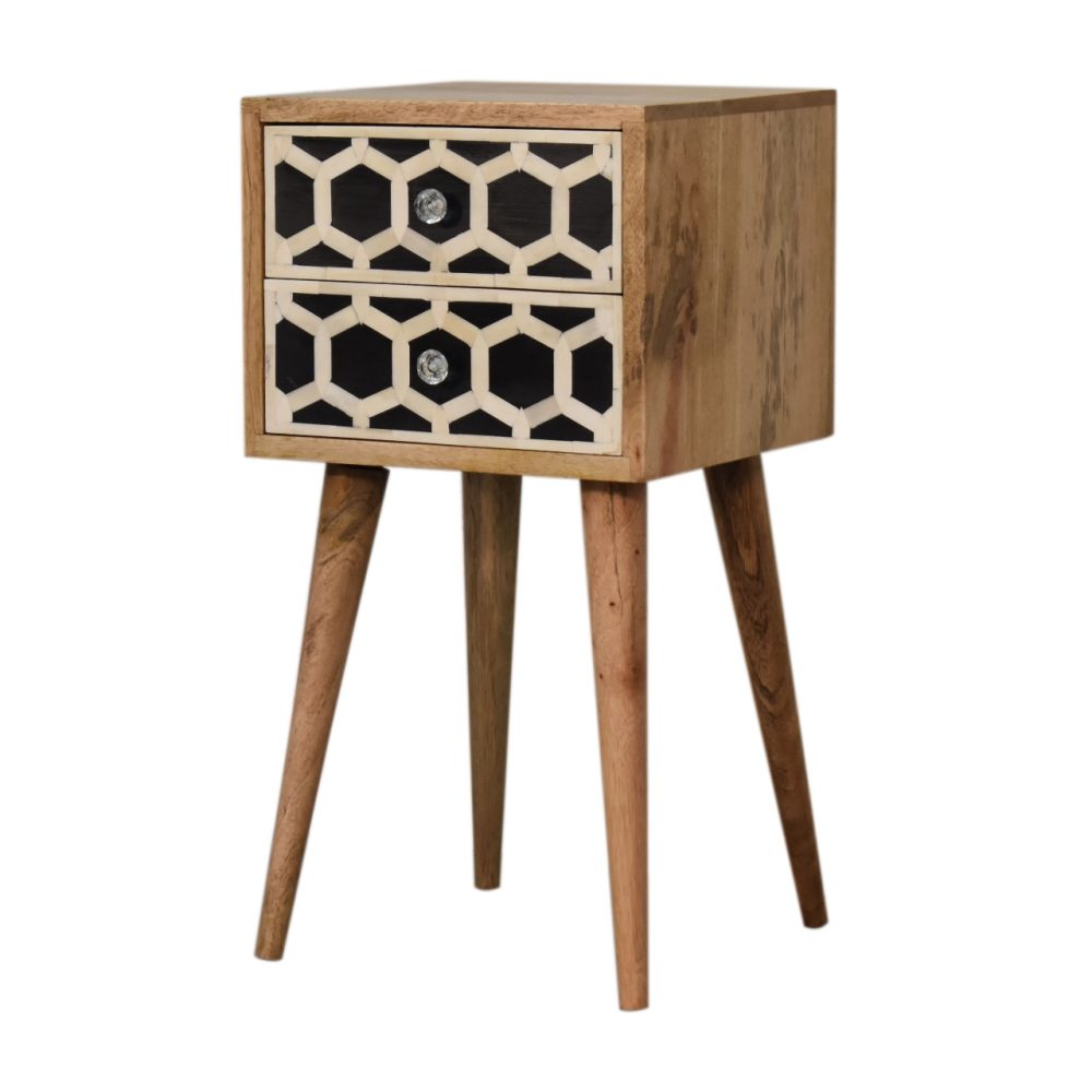 Mini Bone Inlay 2 Drawer Nightsand - Image 3