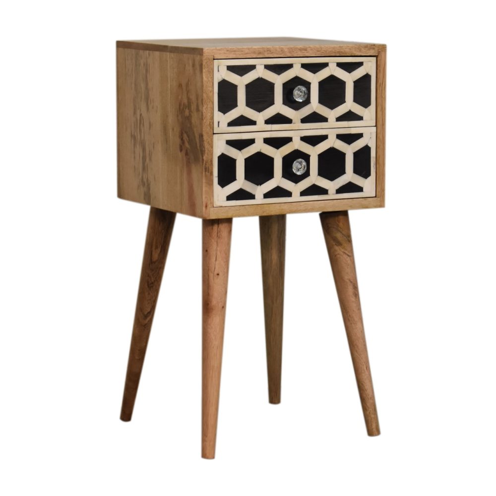 Mini Bone Inlay 2 Drawer Nightsand - Image 4
