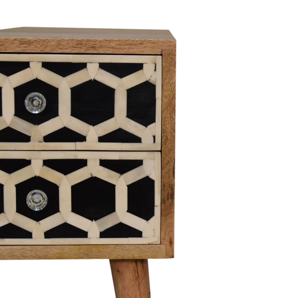 Mini Bone Inlay 2 Drawer Nightsand - Image 5