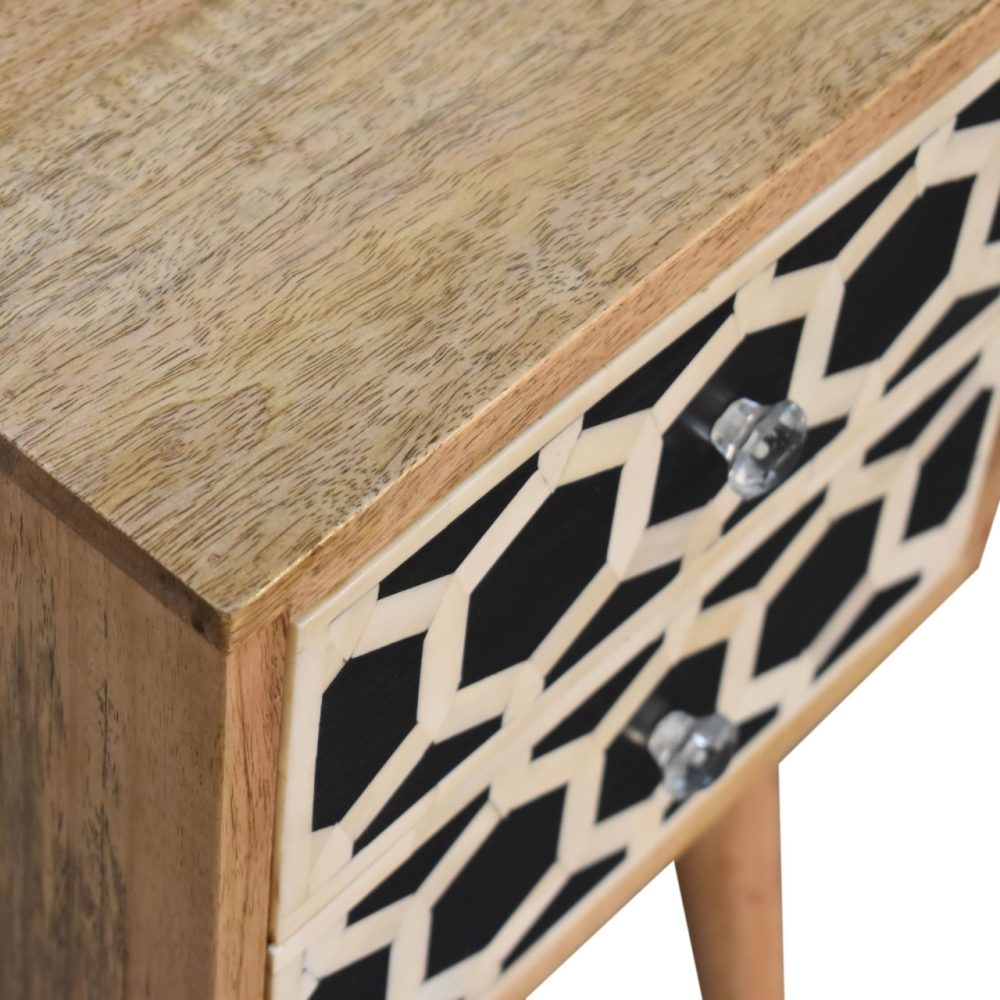 Mini Bone Inlay 2 Drawer Nightsand - Image 6