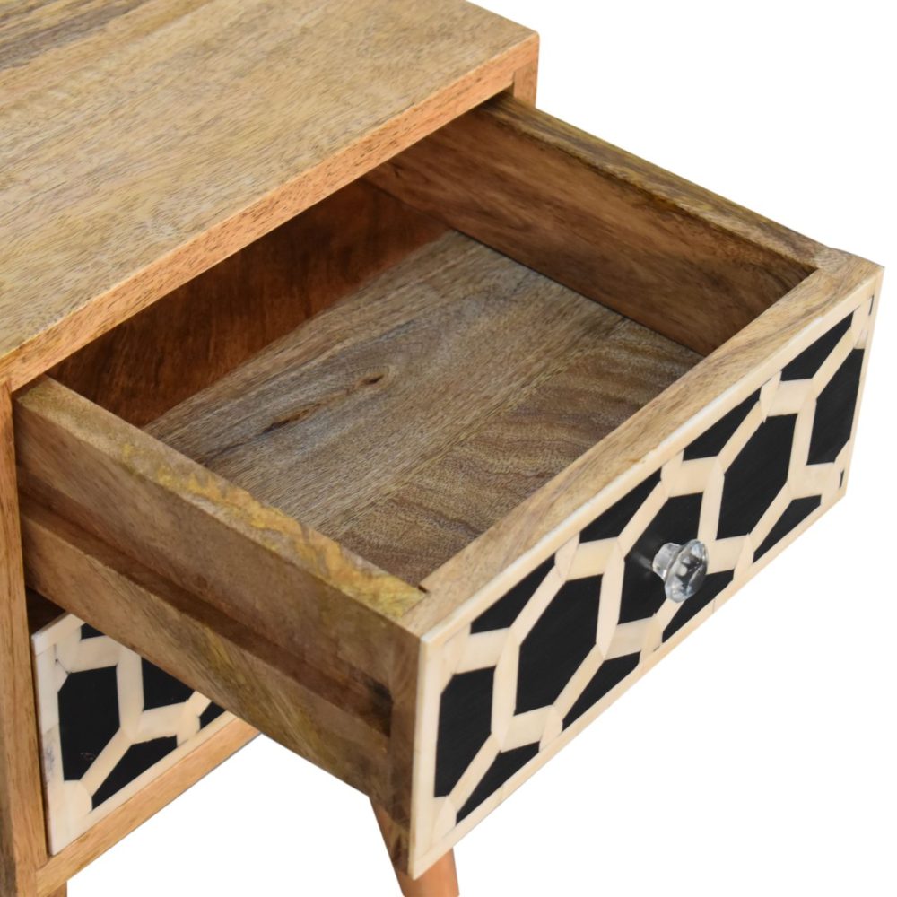 Mini Bone Inlay 2 Drawer Nightsand - Image 7