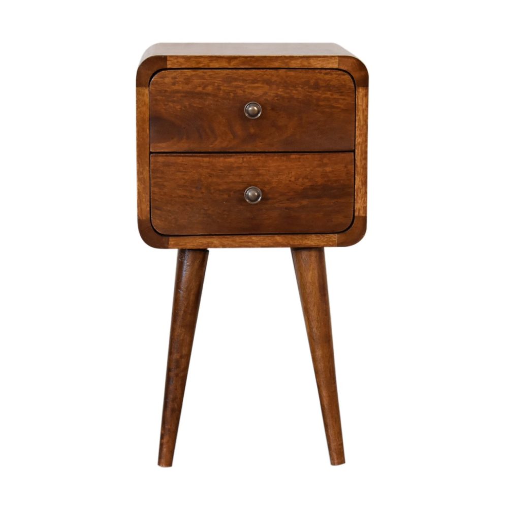 Mini Chestnut Curved Nightsand - Image 2