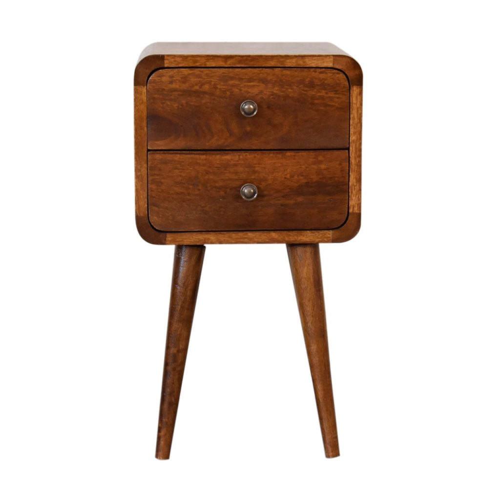 Canada Mini Chestnut Curved Nightsand Suppliers