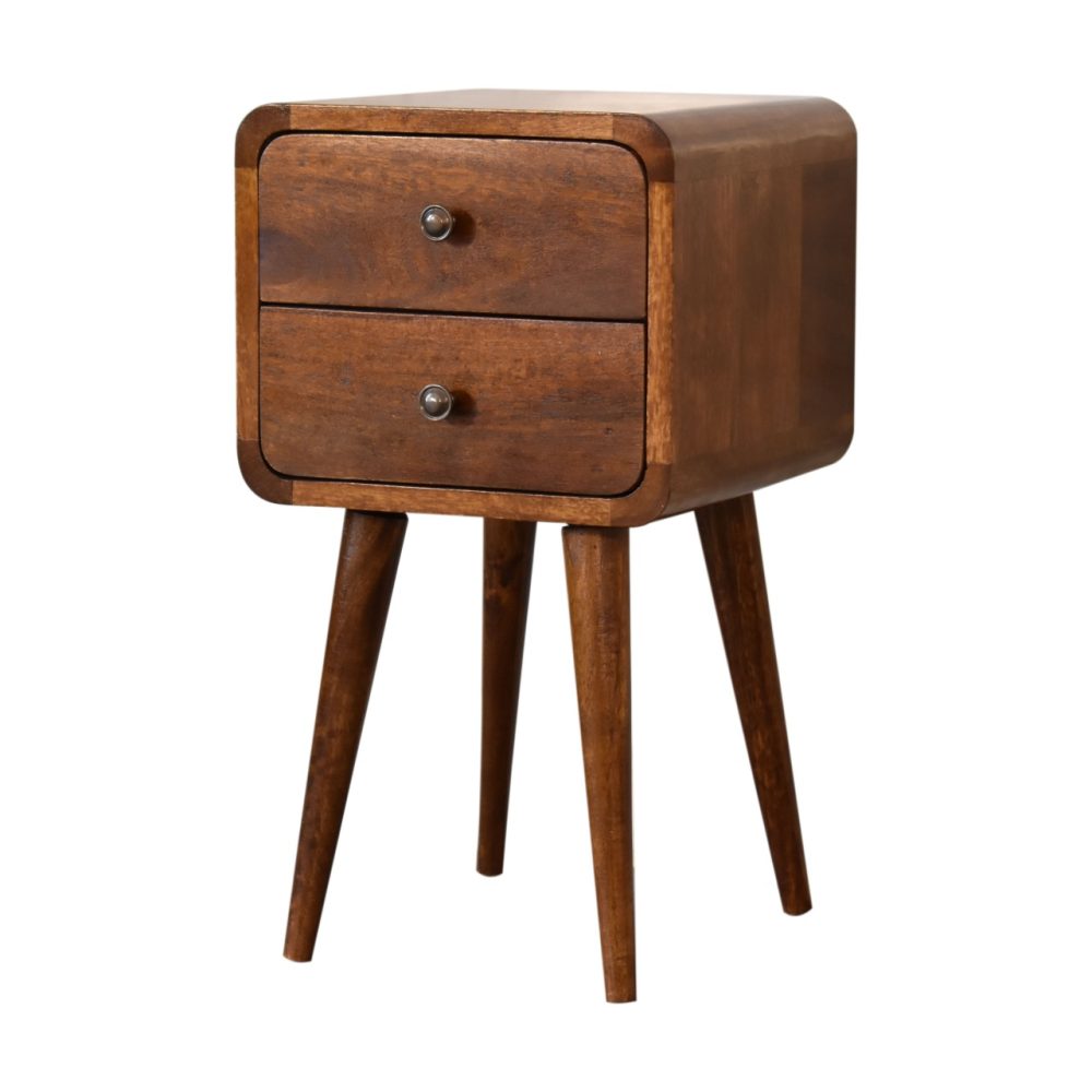 Mini Chestnut Curved Nightsand - Image 3