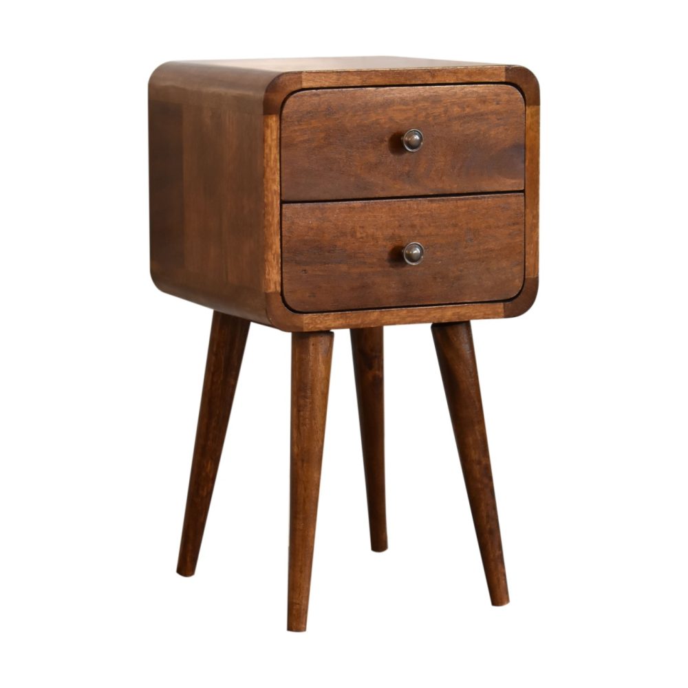 Mini Chestnut Curved Nightsand - Image 4