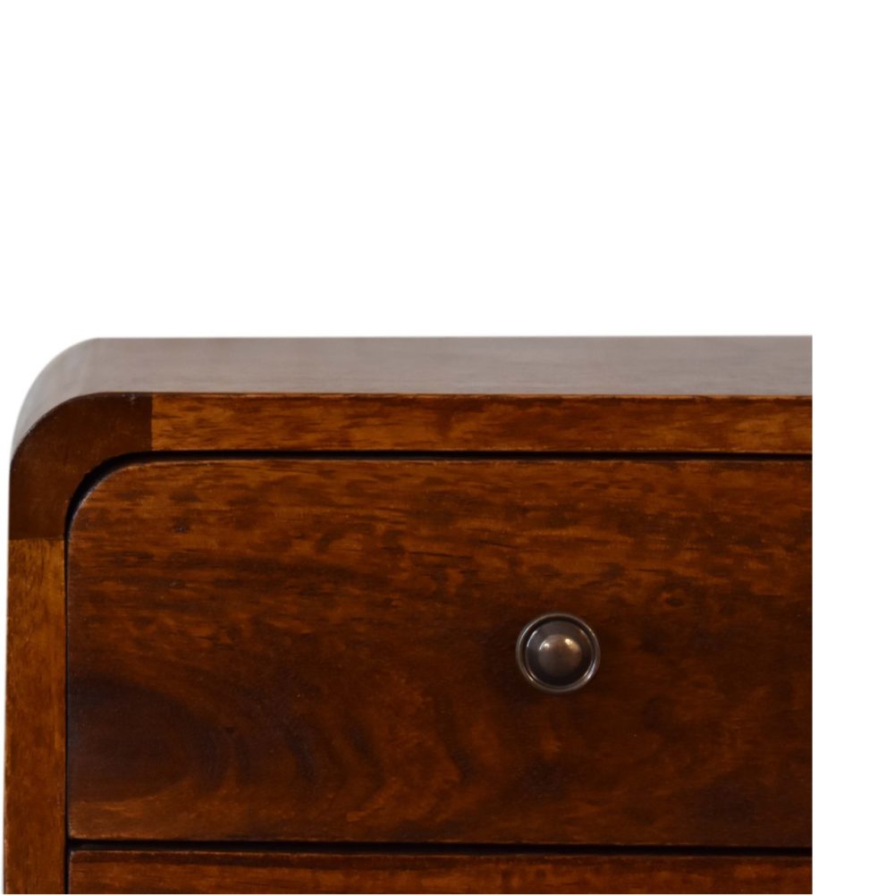 Mini Chestnut Curved Nightsand - Image 5