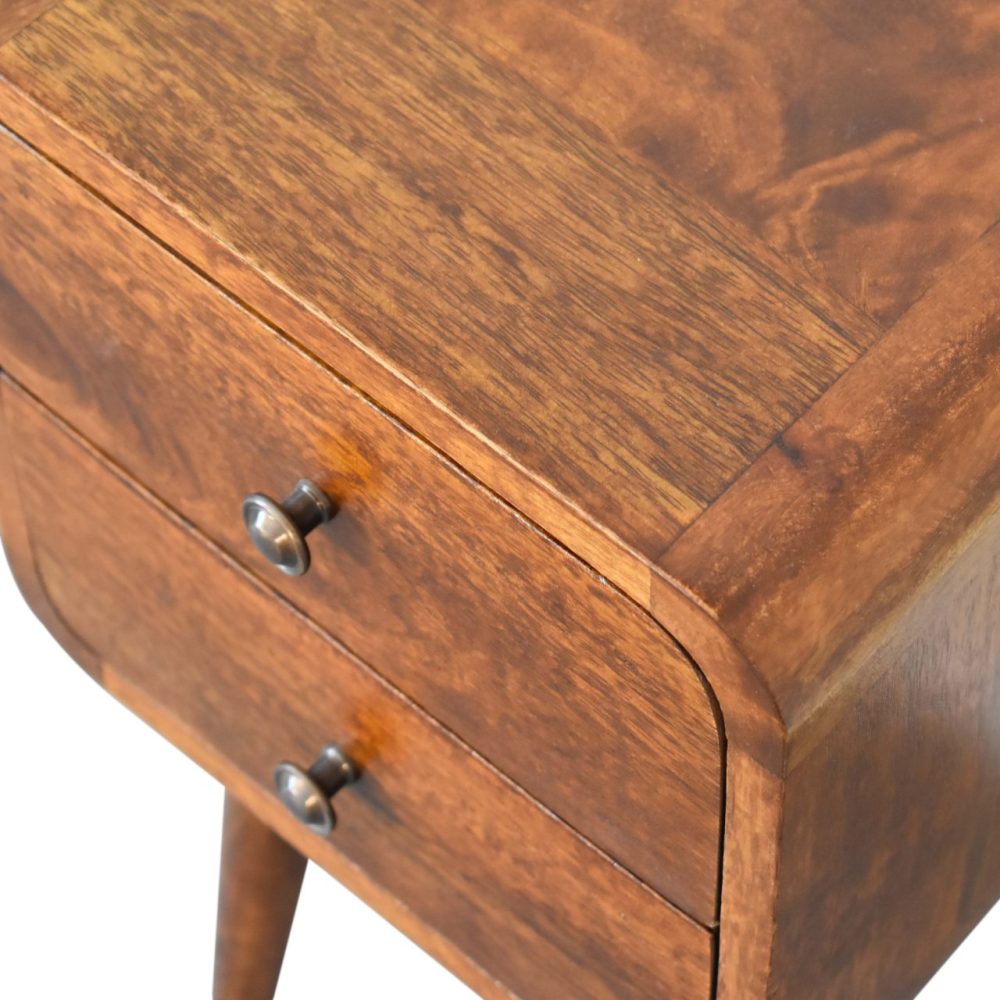 Mini Chestnut Curved Nightsand - Image 6