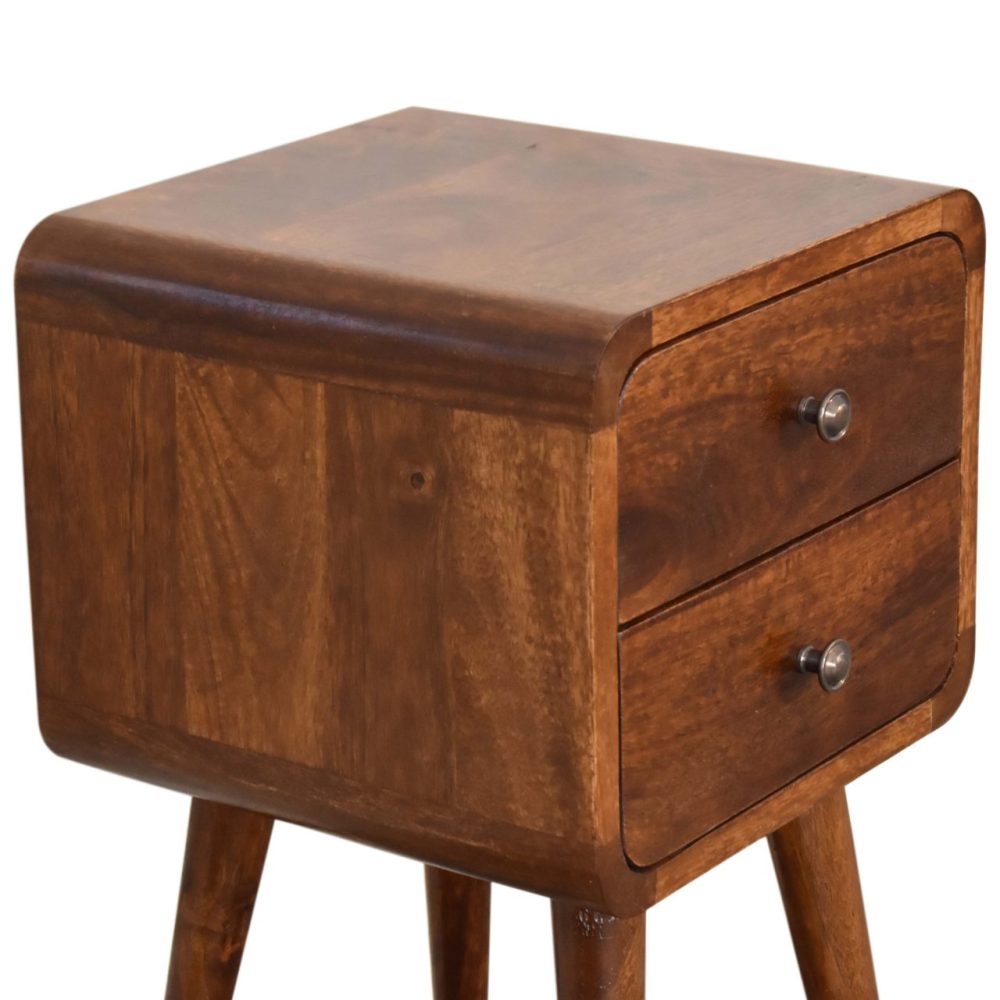 Mini Chestnut Curved Nightsand - Image 7
