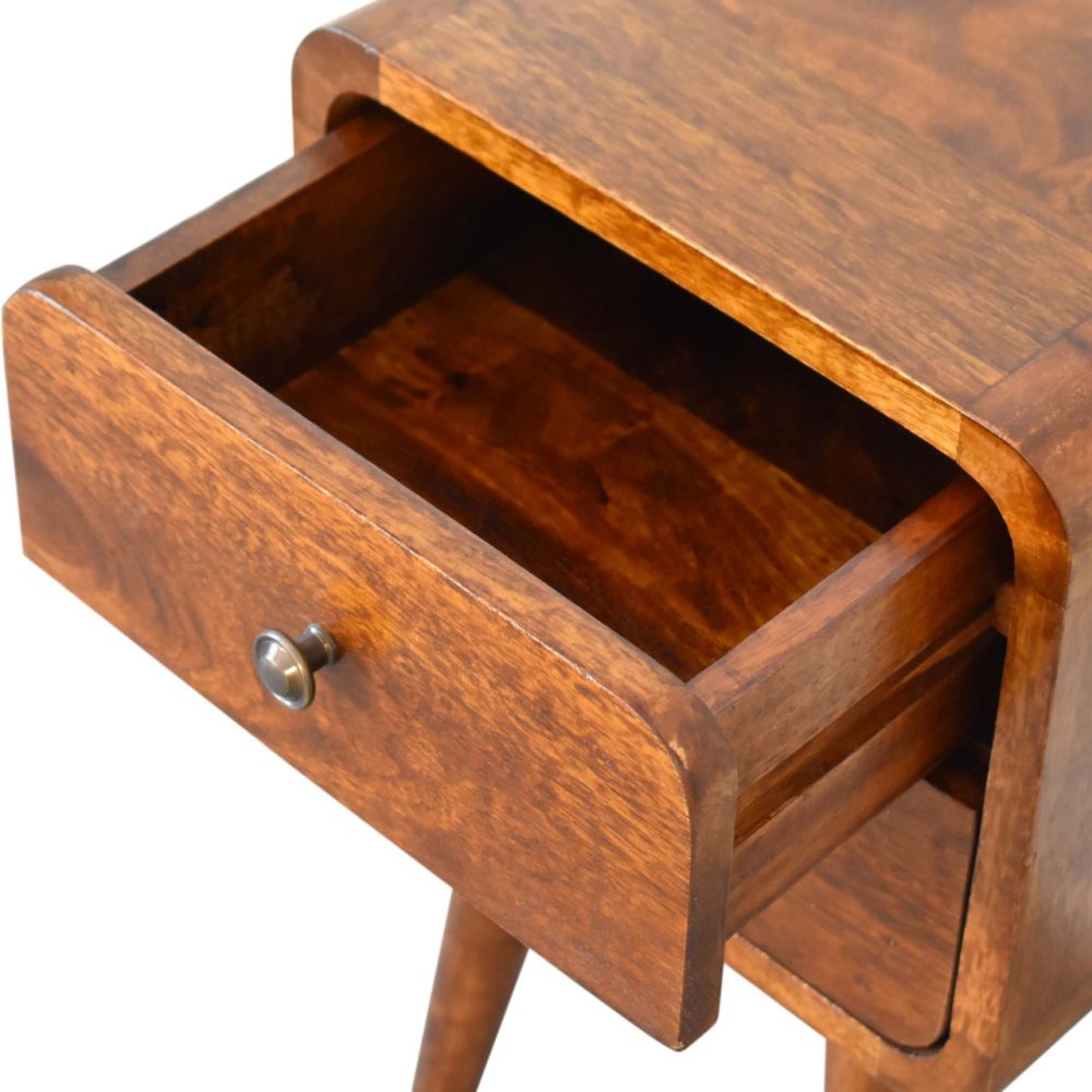 Mini Chestnut Curved Nightsand - Image 8