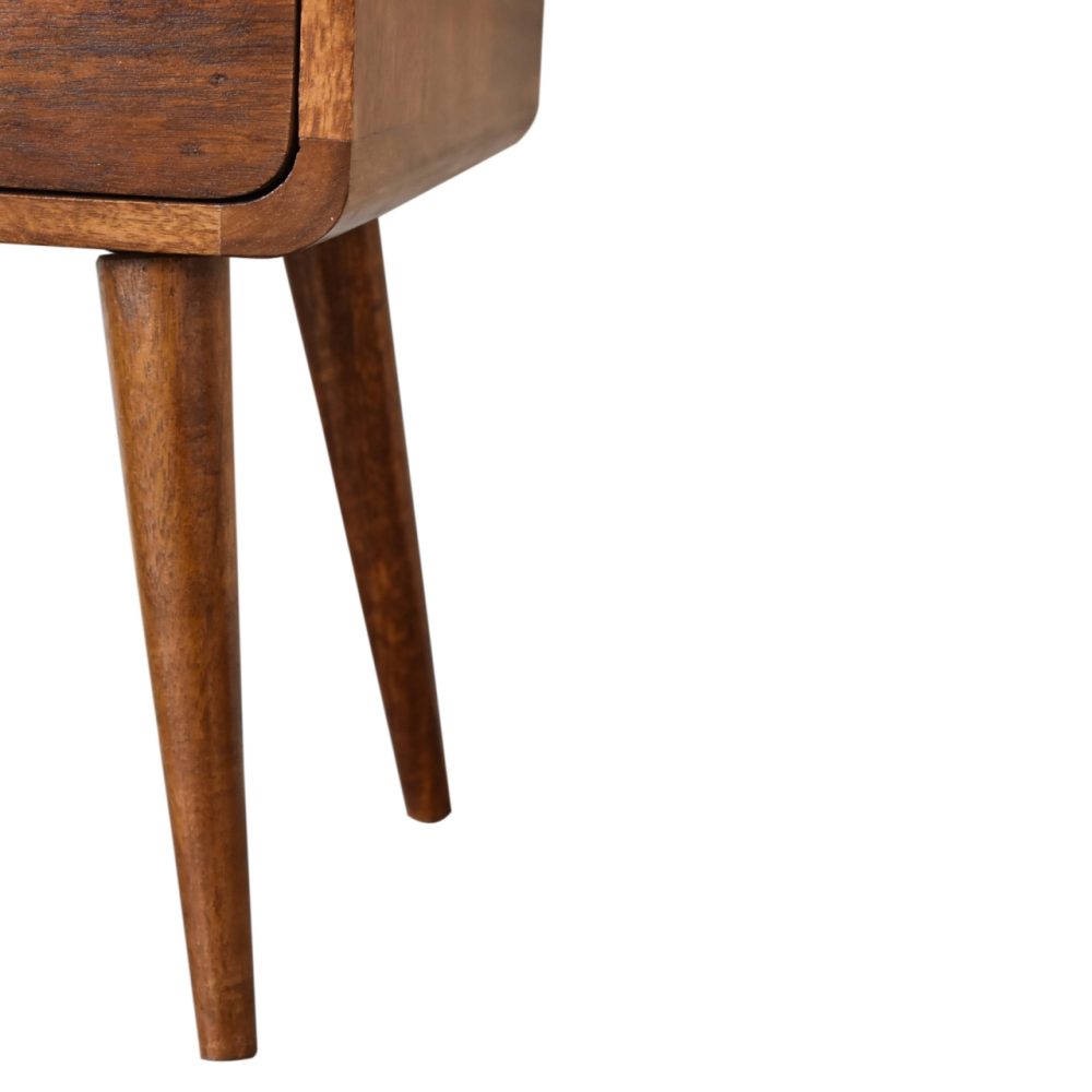 Mini Chestnut Curved Nightsand - Image 9