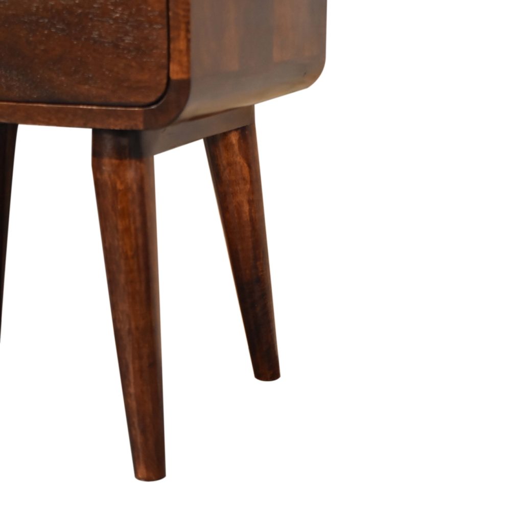 Curved Dark Walnut Nightsand - Image 8