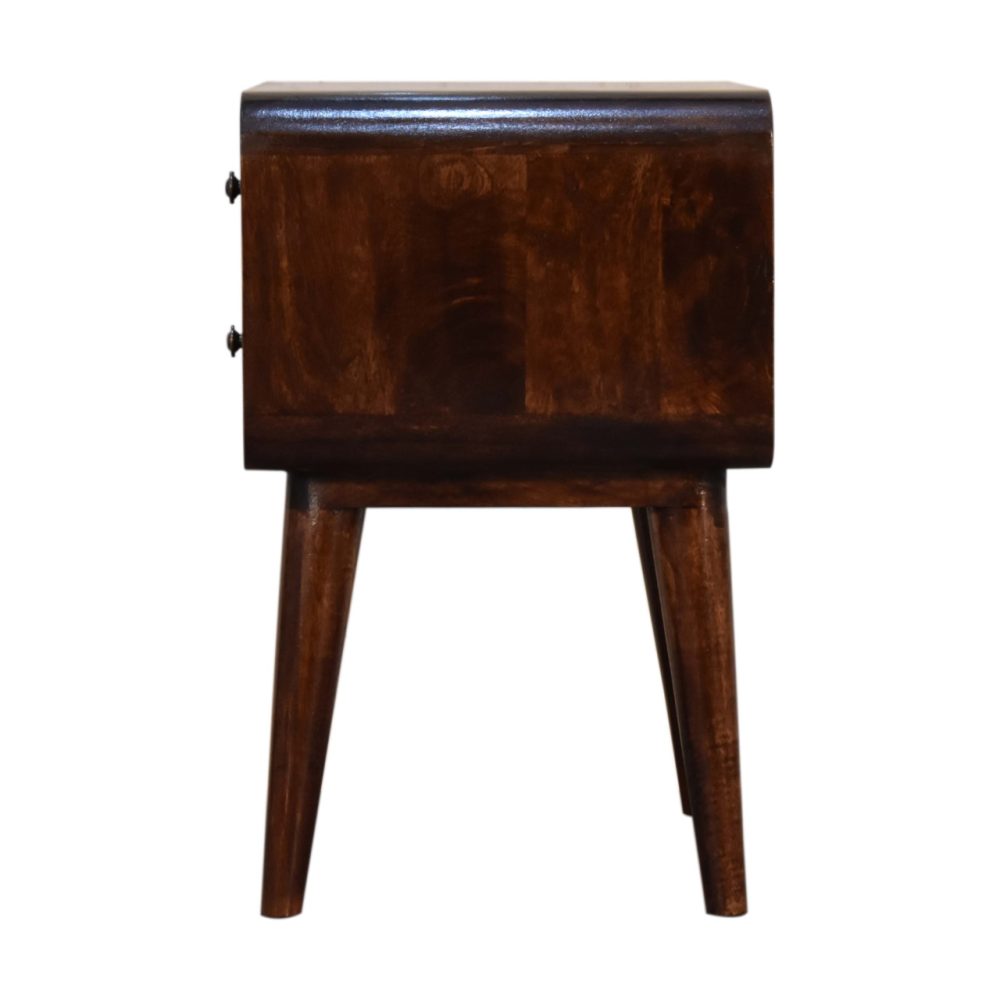 Curved Dark Walnut Nightsand - Image 9