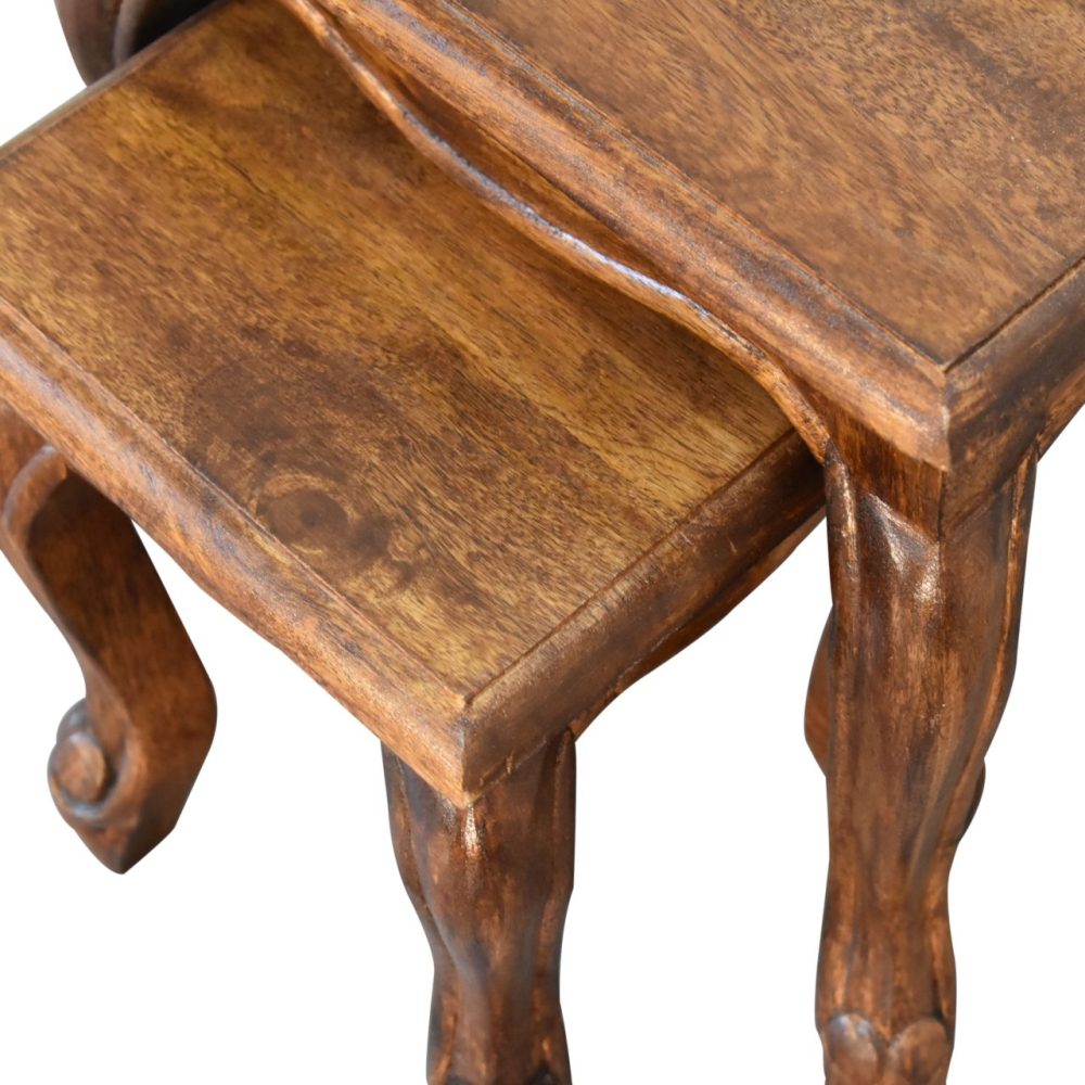 Chestnut French Style Stool Set - Image 9