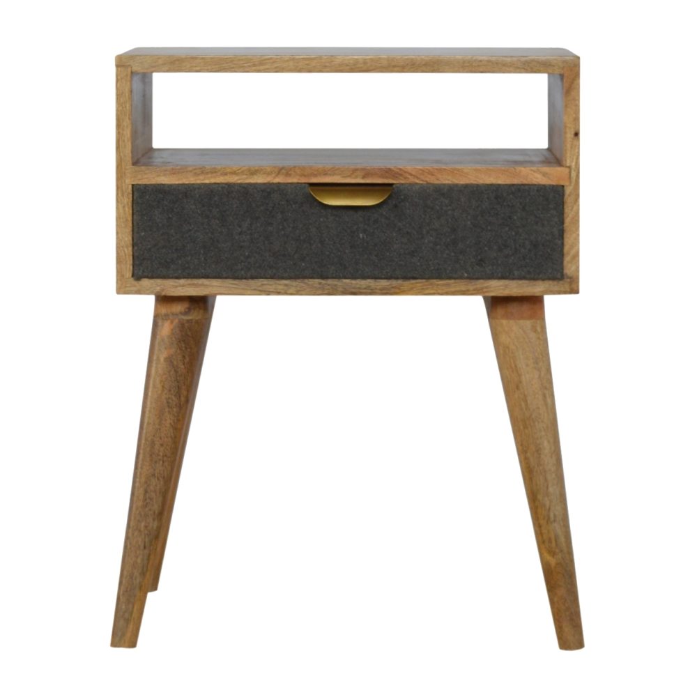 Grey Tweed Nightsand with Open Slot - Image 2