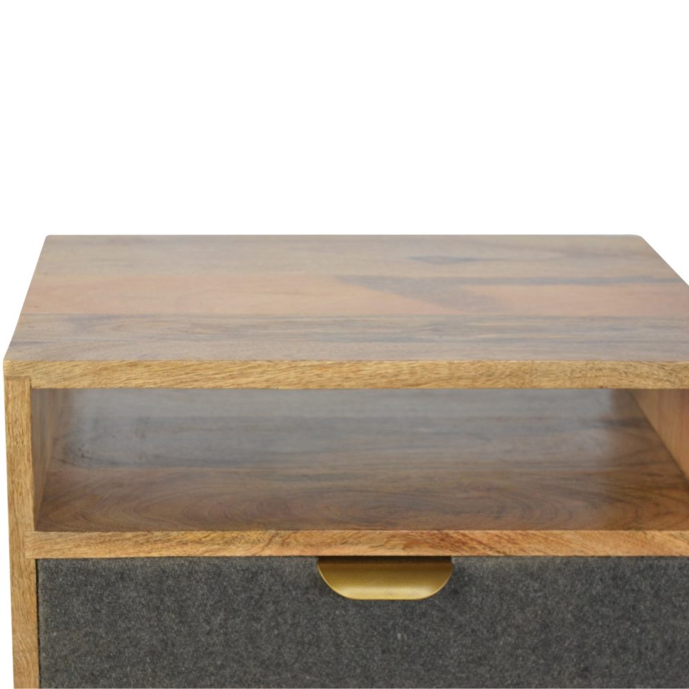 Grey Tweed Nightsand with Open Slot - Image 6