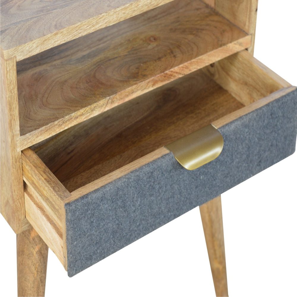 Grey Tweed Nightsand with Open Slot - Image 7