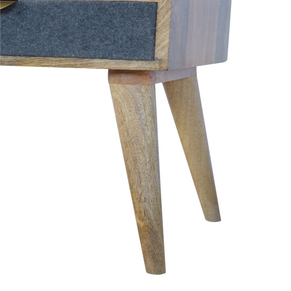 Grey Tweed Nightsand with Open Slot - Image 9