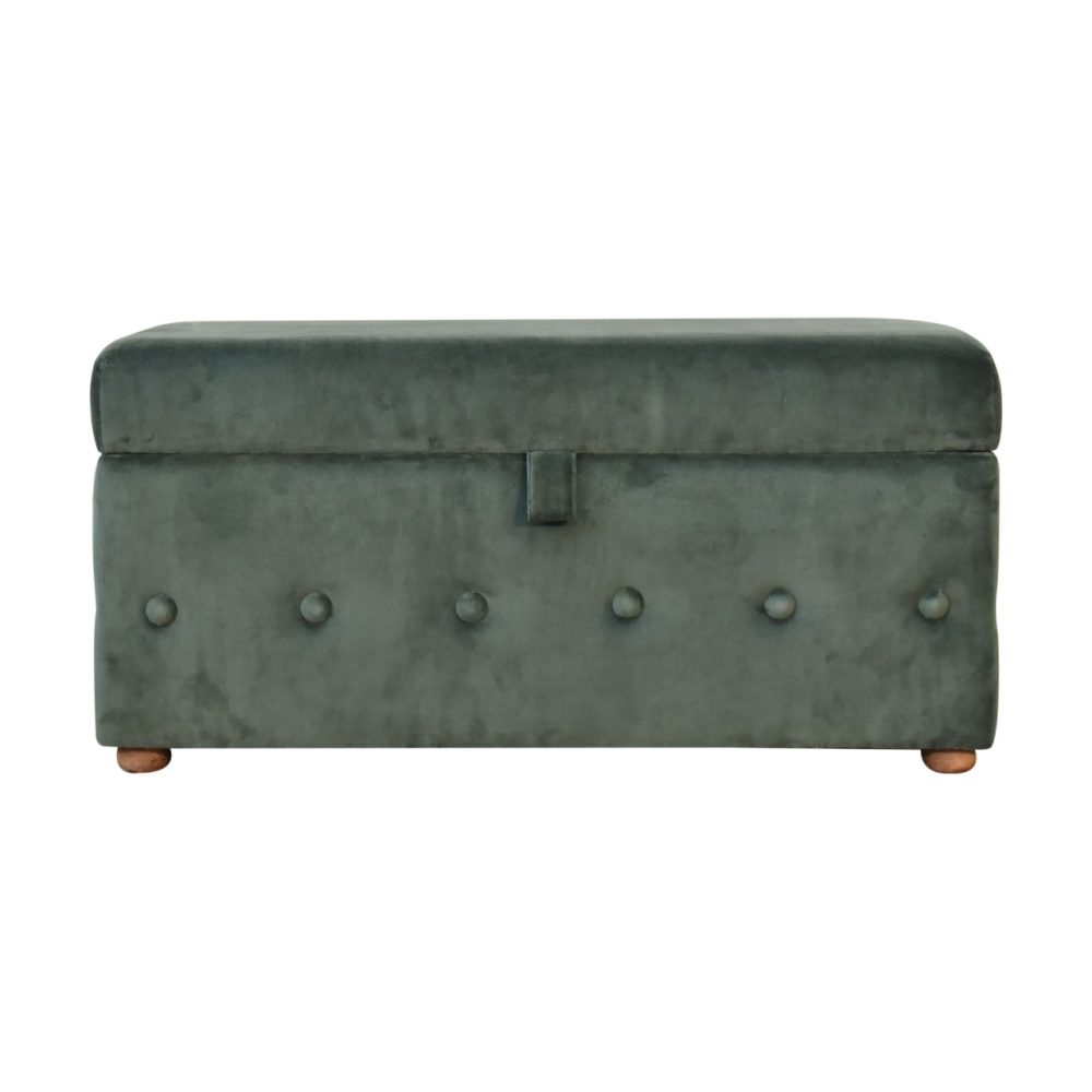 Emerald Velvet Lid-up Ottoman - Image 2