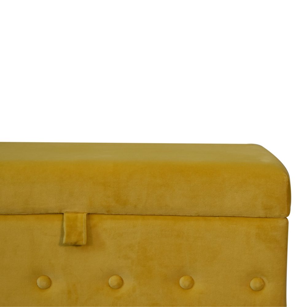 Mustard Velvet Lid-up Ottoman - Image 5