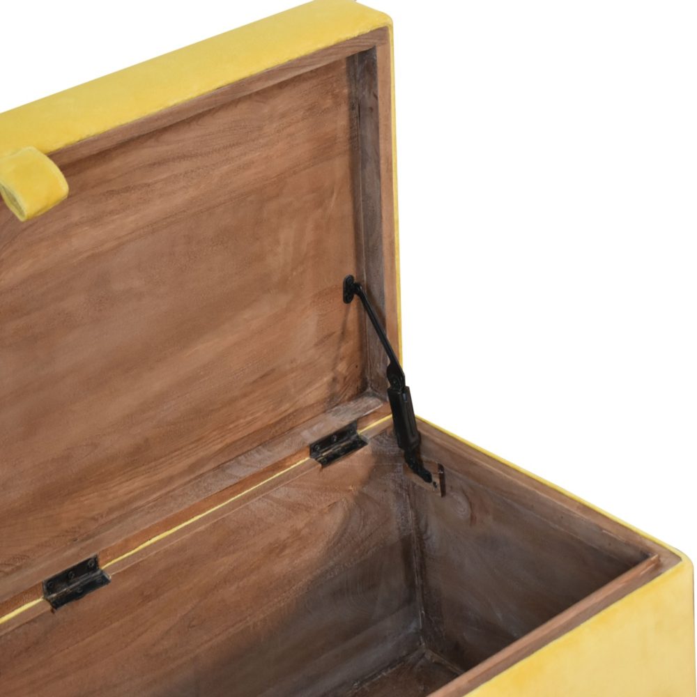 Mustard Velvet Lid-up Ottoman - Image 7