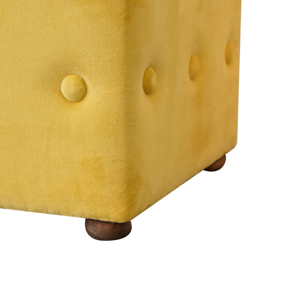 Mustard Velvet Lid-up Ottoman - Image 8