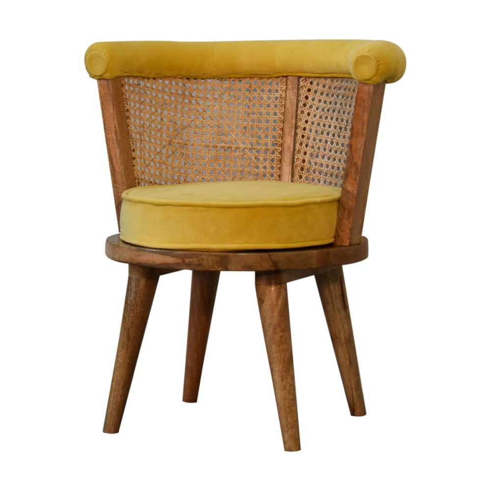 Larissa Mustard Velvet Nordic Chair - Image 3