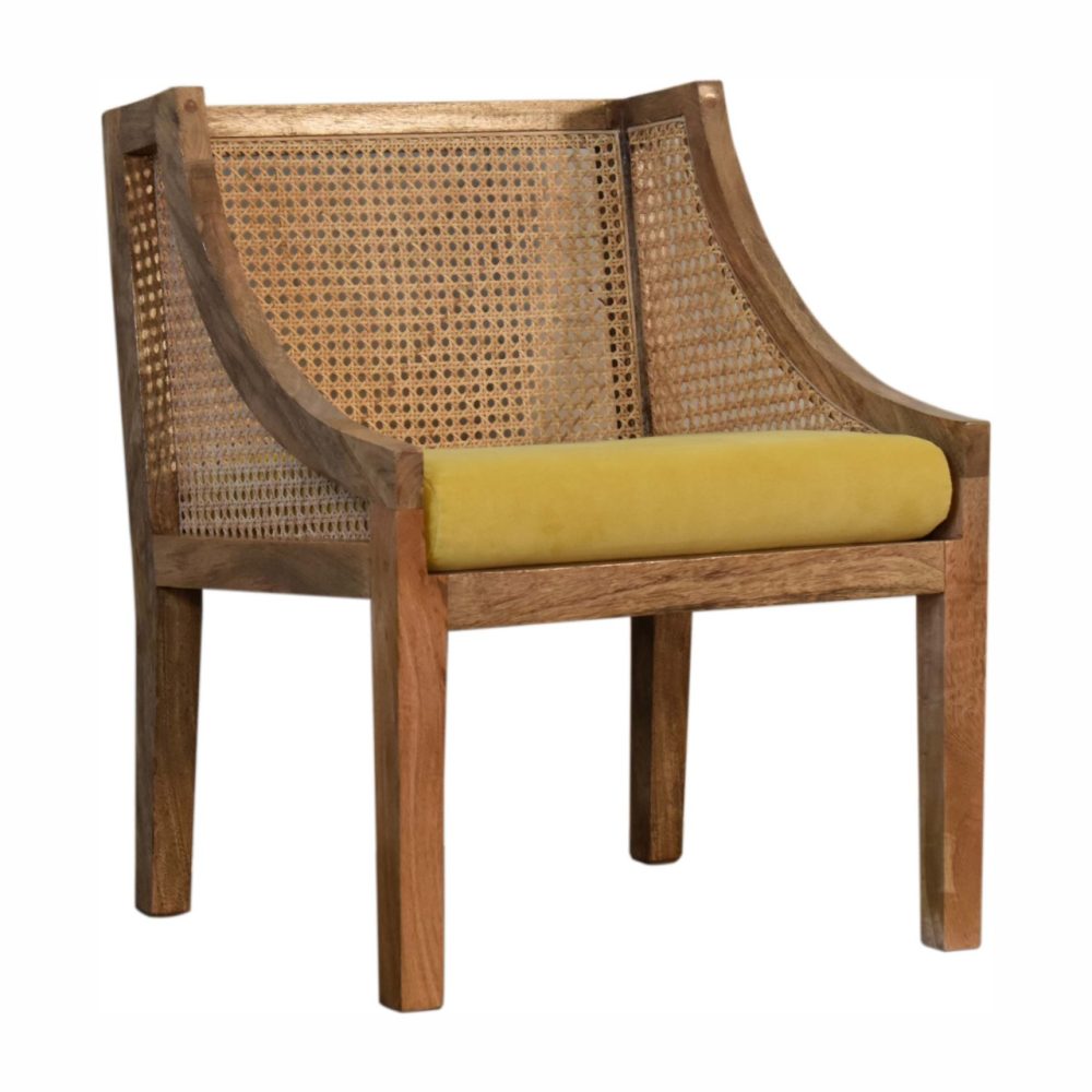 Larissa Mustard Cotton Velvet Chair - Image 3