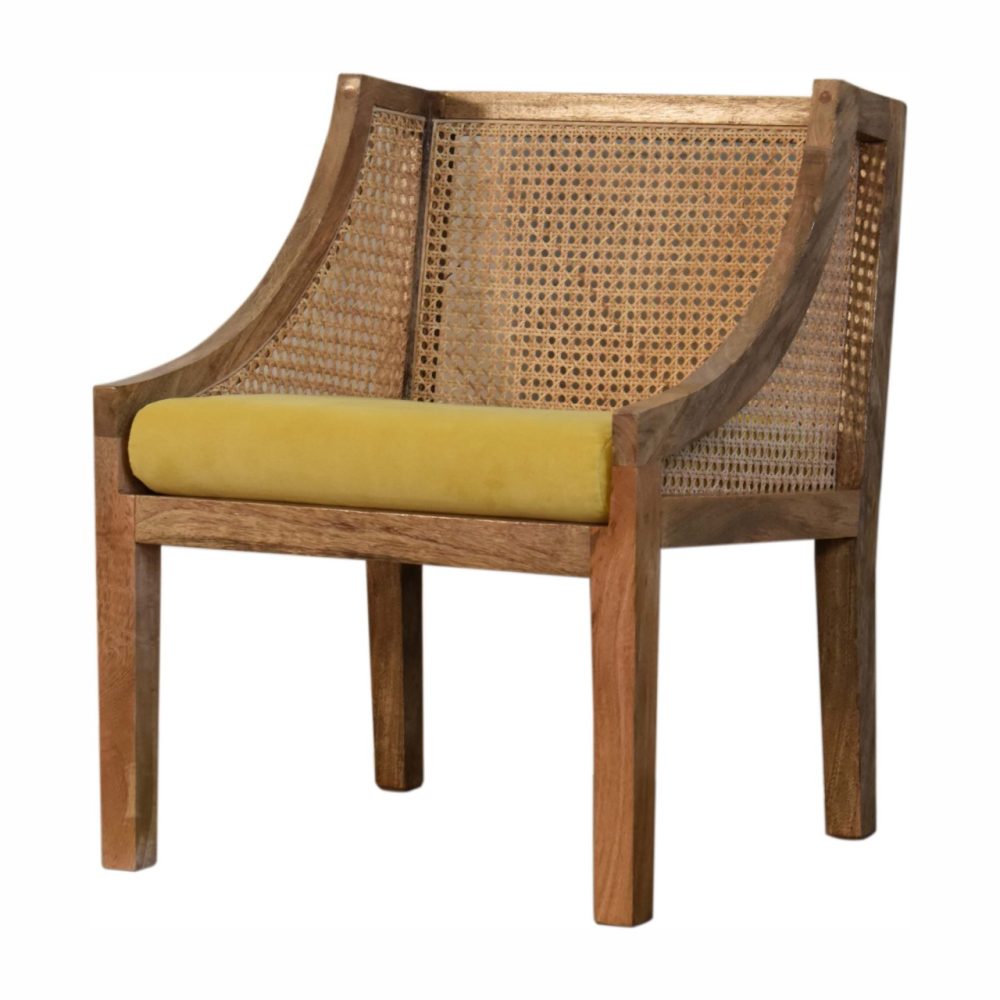 Larissa Mustard Cotton Velvet Chair - Image 4