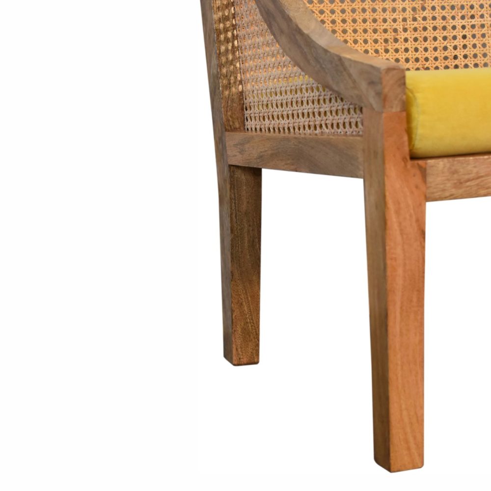 Larissa Mustard Cotton Velvet Chair - Image 8