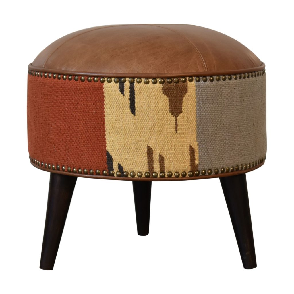 Canada Durrie & Leather Mixed Footstool Suppliers