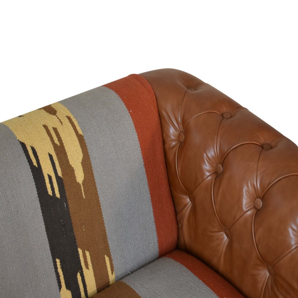 Durrie & Leather Mixed Sofa - Image 5