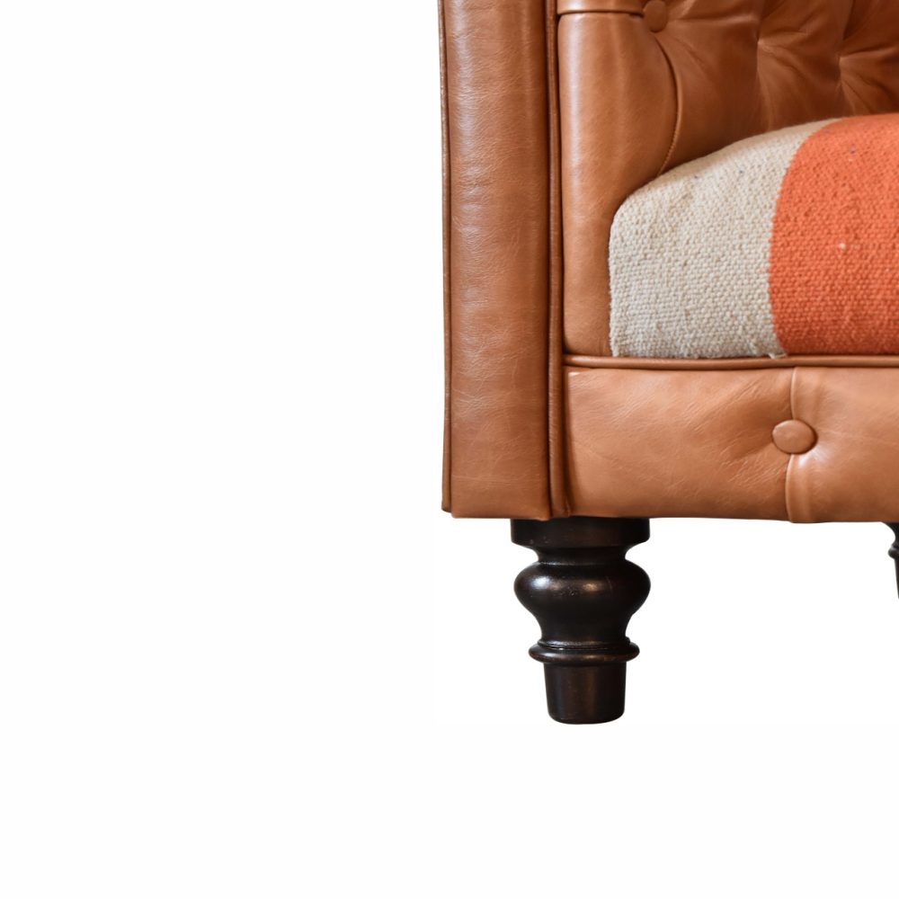 Durrie & Leather Mixed Sofa - Image 8