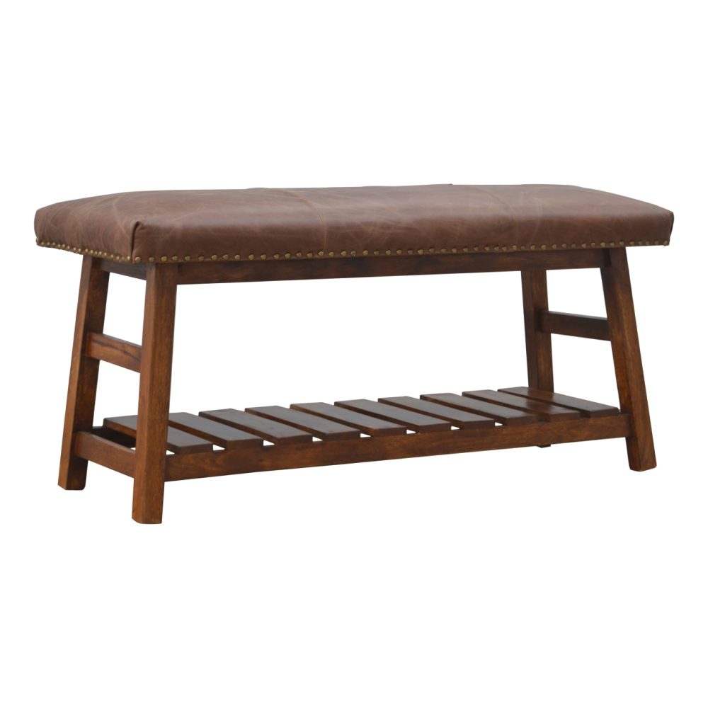 Buffalo Hide Hallway Bench - Image 3