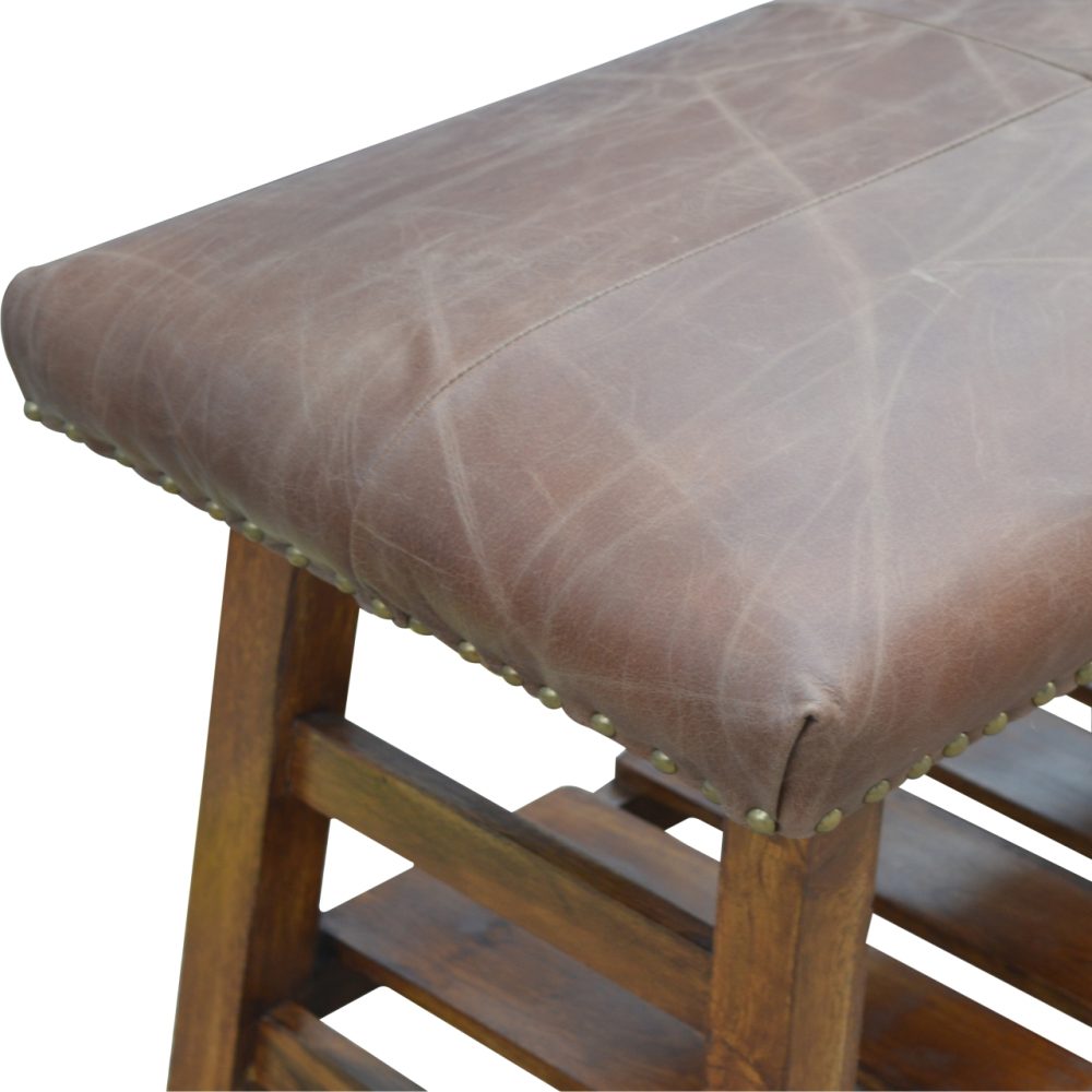Buffalo Hide Hallway Bench - Image 5
