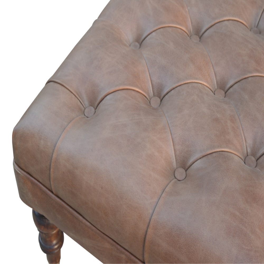 Buffalo Leather Ottoman - Image 8