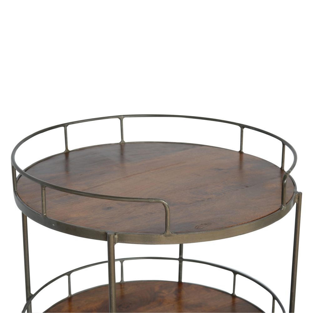 Industrial Round Butler Tray Table - Image 6