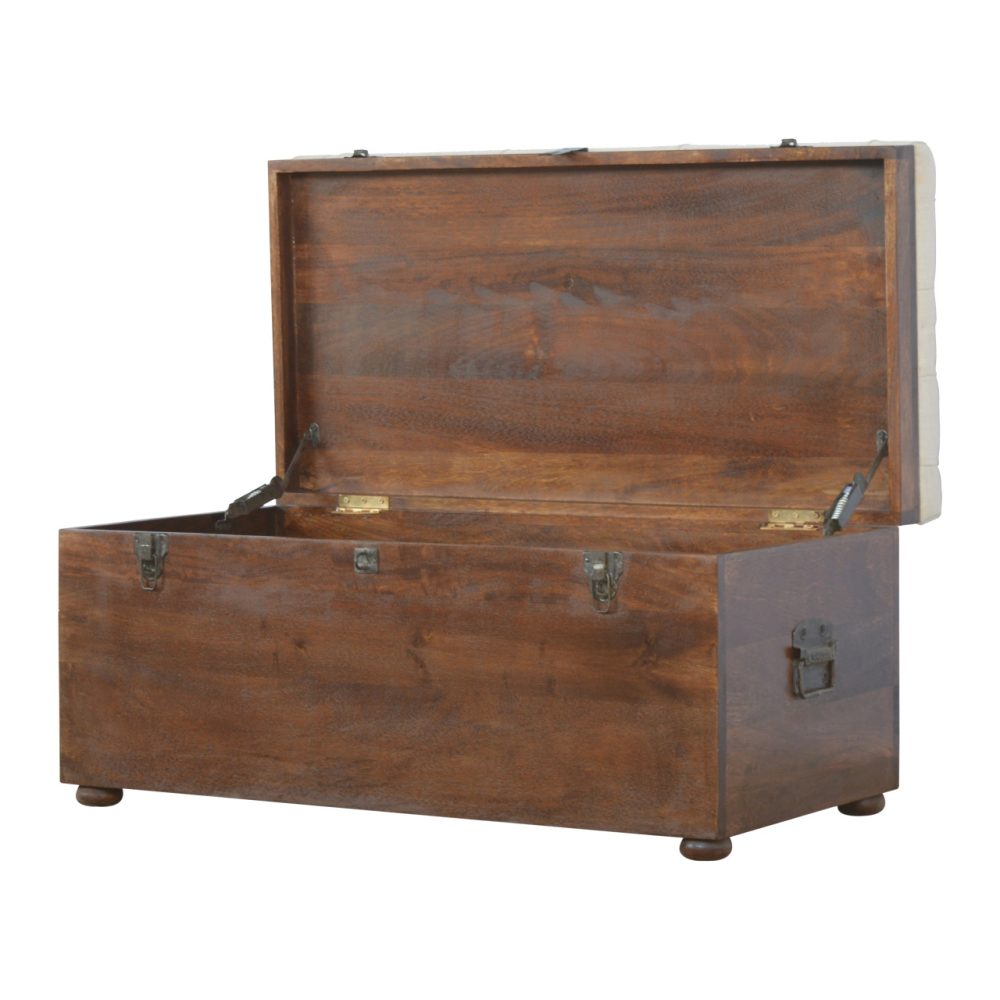 White Linen Storage Trunk - Image 6