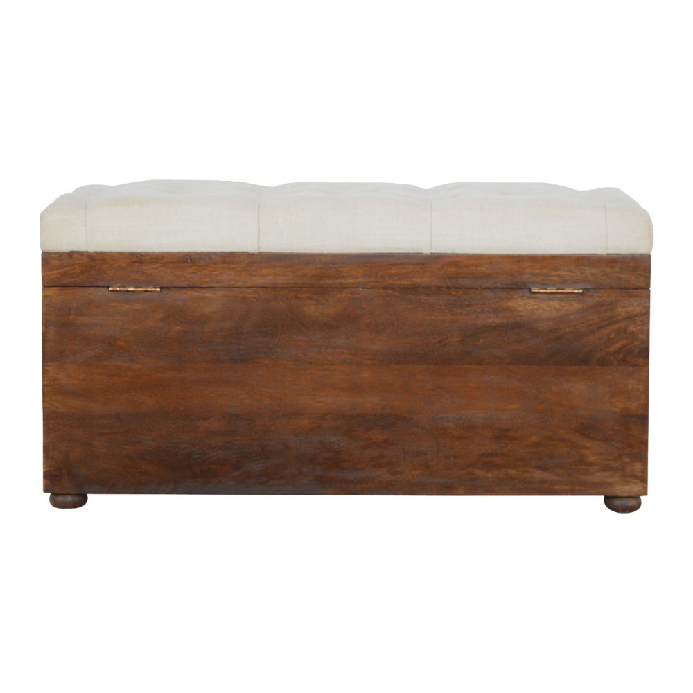 White Linen Storage Trunk - Image 9