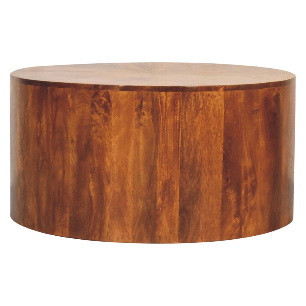 Chestnut Round Wooden Coffee Table - Image 2