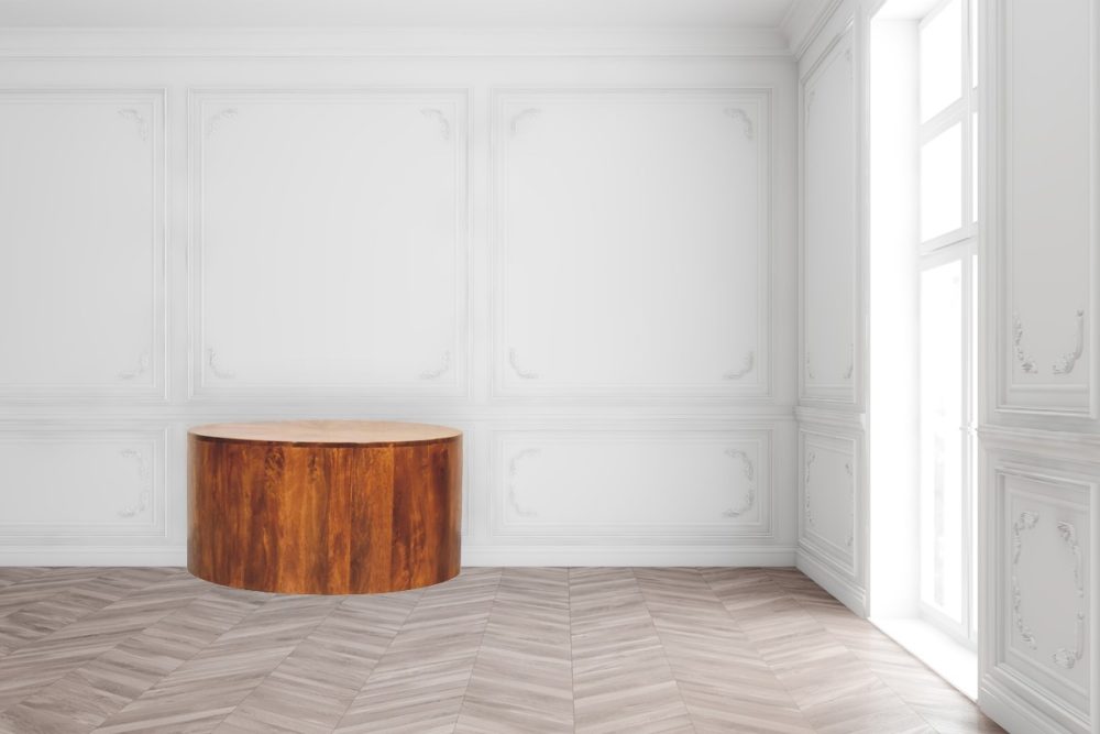 Chestnut Round Wooden Coffee Table - Image 11