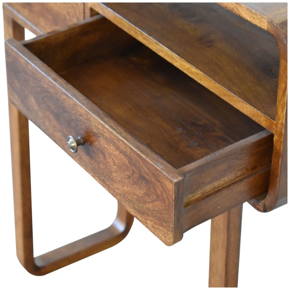 U-Curved Chestnut Console Table - Image 5