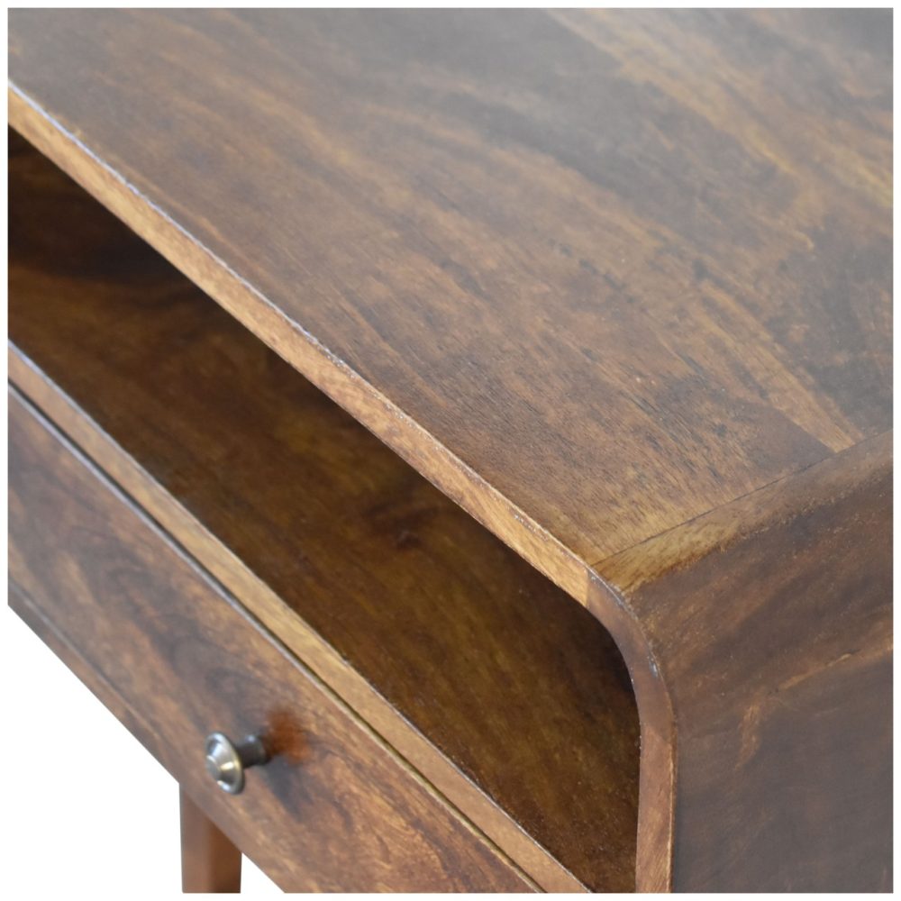 U-Curved Chestnut Console Table - Image 6