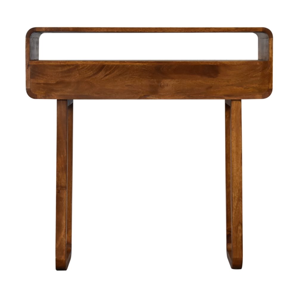 U-Curved Chestnut Console Table - Image 9