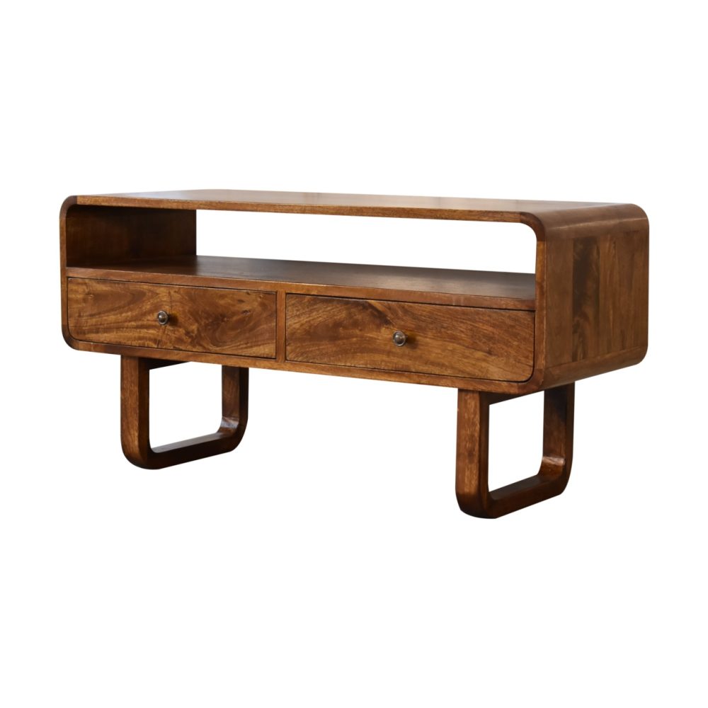 U-Shape Curve Chestnut Media Unit - Image 2